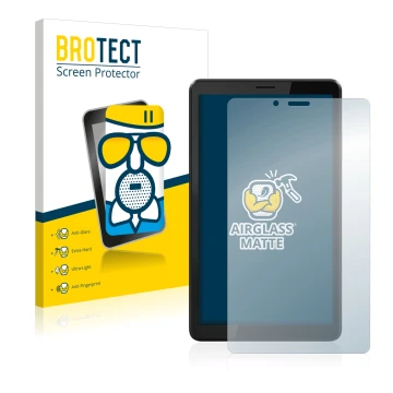 Parte frontale di una confezione del prodotto con il logo del marchio BROTECT. Accanto è raffigurato il dispositivo Lenovo Tab