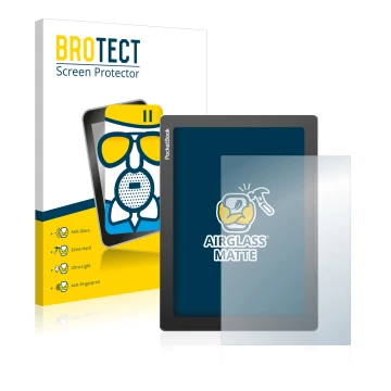 Parte frontale di una confezione del prodotto con il logo del marchio BROTECT. Accanto è raffigurato il dispositivo PocketBook