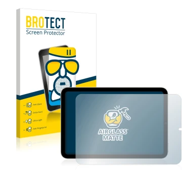 Parte frontale di una confezione del prodotto con il logo del marchio BROTECT. Accanto è raffigurato il dispositivo Apple iPad