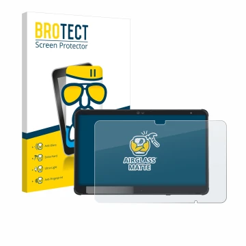 Parte frontale di una confezione del prodotto con il logo del marchio BROTECT. Accanto è raffigurato il dispositivo Fujitsu St