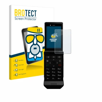 Parte frontale di una confezione del prodotto con il logo del marchio BROTECT. Accanto è raffigurato il dispositivo Caterpilla