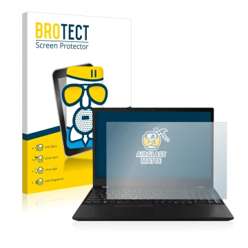 Parte frontale di una confezione del prodotto con il logo del marchio BROTECT. Accanto è raffigurato il dispositivo Lenovo Thi