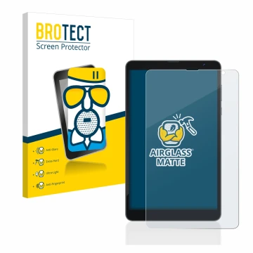 Parte frontale di una confezione del prodotto con il logo del marchio BROTECT. Accanto è raffigurato il dispositivo Blackview 