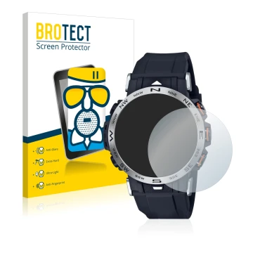 Parte frontale di una confezione del prodotto con il logo del marchio BROTECT. Accanto è raffigurato il dispositivo Casio Pro 