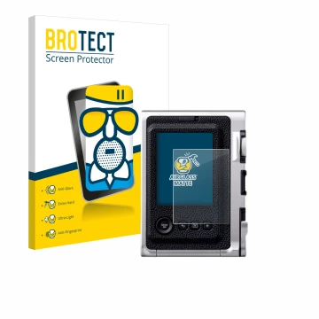 Parte frontale di una confezione del prodotto con il logo del marchio BROTECT. Accanto è raffigurato il dispositivo Fujifilm I