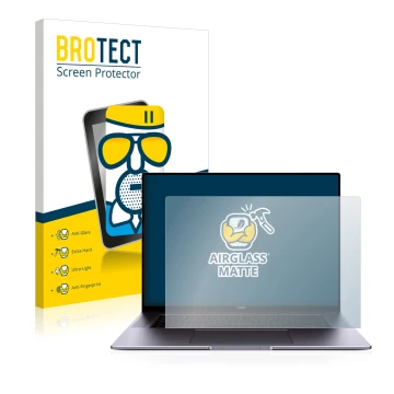 Parte frontale di una confezione del prodotto con il logo del marchio BROTECT. Accanto è raffigurato il dispositivo Huawei Mat