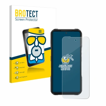 Parte frontale di una confezione del prodotto con il logo del marchio BROTECT. Accanto è raffigurato il dispositivo Doogee V20