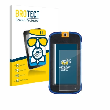 Parte frontale di una confezione del prodotto con il logo del marchio BROTECT. Accanto è raffigurato il dispositivo Vtech Kidi