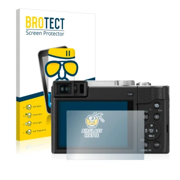 Parte frontale di una confezione del prodotto con il logo del marchio BROTECT. Accanto è raffigurato il dispositivo Panasonic 