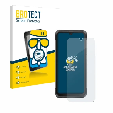 Parte frontale di una confezione del prodotto con il logo del marchio BROTECT. Accanto è raffigurato il dispositivo Blackview 