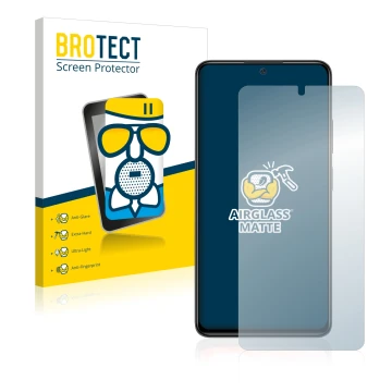 Parte frontale di una confezione del prodotto con il logo del marchio BROTECT. Accanto è raffigurato il dispositivo Xiaomi Red