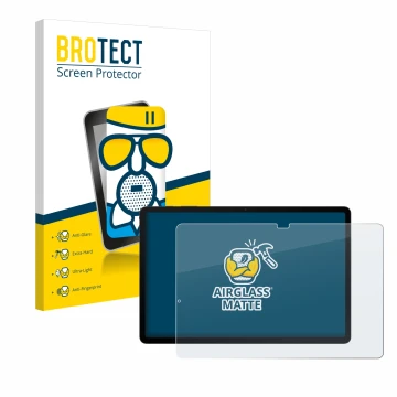 Parte frontale di una confezione del prodotto con il logo del marchio BROTECT. Accanto è raffigurato il dispositivo Samsung Ga
