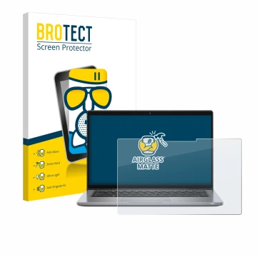 Parte frontale di una confezione del prodotto con il logo del marchio BROTECT. Accanto è raffigurato il dispositivo Dell Latit