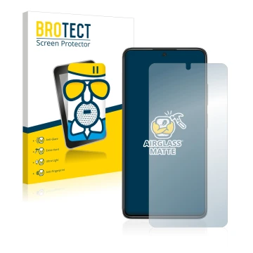 Parte frontale di una confezione del prodotto con il logo del marchio BROTECT. Accanto è raffigurato il dispositivo Xiaomi Poc