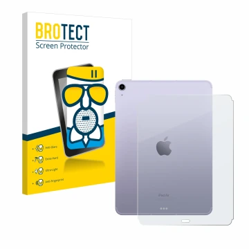 Parte frontale di una confezione del prodotto con il logo del marchio BROTECT. Accanto è raffigurato il dispositivo Apple iPad