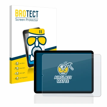 Parte frontale di una confezione del prodotto con il logo del marchio BROTECT. Accanto è raffigurato il dispositivo Apple iPad