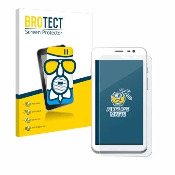 Parte frontale di una confezione del prodotto con il logo del marchio BROTECT. Accanto è raffigurato il dispositivo Pax A77 co