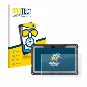 Parte frontale di una confezione del prodotto con il logo del marchio BROTECT. Accanto è raffigurato il dispositivo Getac F110