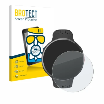 Parte frontale di una confezione del prodotto con il logo del marchio BROTECT. Accanto è raffigurato il dispositivo Polar Pace