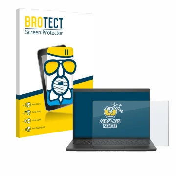 Parte frontale di una confezione del prodotto con il logo del marchio BROTECT. Accanto è raffigurato il dispositivo Dell Latit