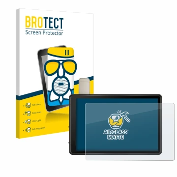 Parte frontale di una confezione del prodotto con il logo del marchio BROTECT. Accanto è raffigurato il dispositivo Garmin Tre