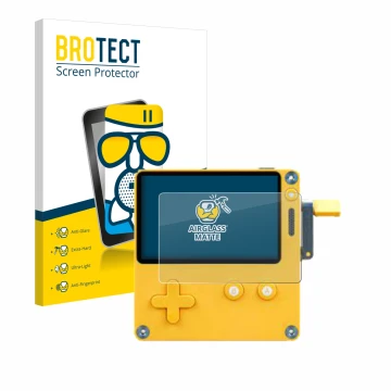 Parte frontale di una confezione del prodotto con il logo del marchio BROTECT. Accanto è raffigurato il dispositivo Panic Play