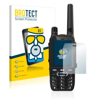 Parte frontale di una confezione del prodotto con il logo del marchio BROTECT. Accanto è raffigurato il dispositivo Motorola M