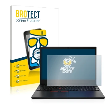 Parte frontale di una confezione del prodotto con il logo del marchio BROTECT. Accanto è raffigurato il dispositivo Lenovo Thi