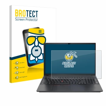 Parte frontale di una confezione del prodotto con il logo del marchio BROTECT. Accanto è raffigurato il dispositivo Lenovo Thi