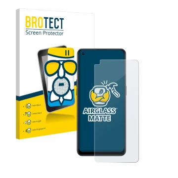 Parte frontale di una confezione del prodotto con il logo del marchio BROTECT. Accanto è raffigurato il dispositivo Oppo Reno 