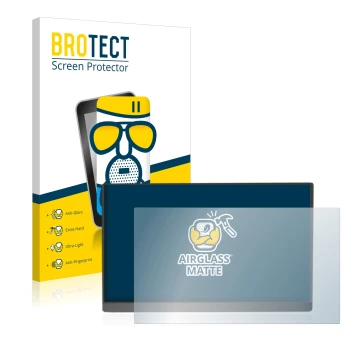 Parte frontale di una confezione del prodotto con il logo del marchio BROTECT. Accanto è raffigurato il dispositivo Arzopa 15.