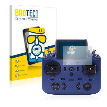 Parte frontale di una confezione del prodotto con il logo del marchio BROTECT. Accanto è raffigurato il dispositivo FrSky Tand