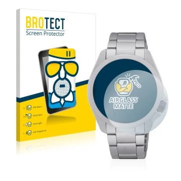 Parte frontale di una confezione del prodotto con il logo del marchio BROTECT. Accanto è raffigurato il dispositivo Seiko 5 Sp