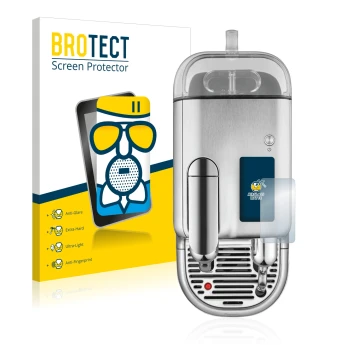 Parte frontale di una confezione del prodotto con il logo del marchio BROTECT. Accanto è raffigurato il dispositivo Sage Nespr