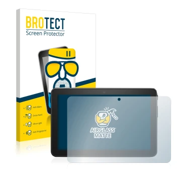 Parte frontale di una confezione del prodotto con il logo del marchio BROTECT. Accanto è raffigurato il dispositivo Amazon Fir
