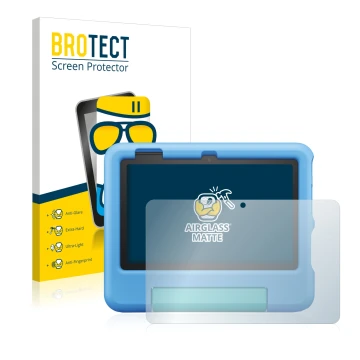 Parte frontale di una confezione del prodotto con il logo del marchio BROTECT. Accanto è raffigurato il dispositivo Amazon Fir