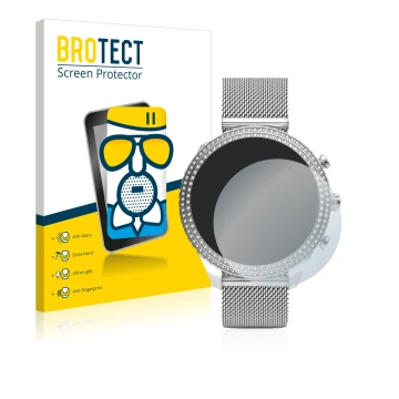 Parte frontale di una confezione del prodotto con il logo del marchio BROTECT. Accanto è raffigurato il dispositivo Fossil Ste