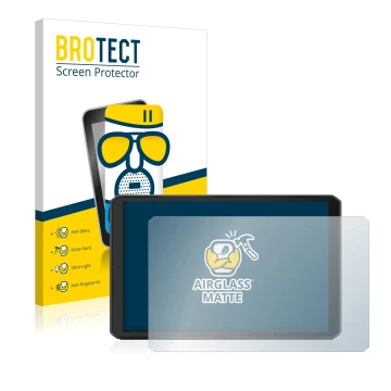 Parte frontale di una confezione del prodotto con il logo del marchio BROTECT. Accanto è raffigurato il dispositivo Garmin dez