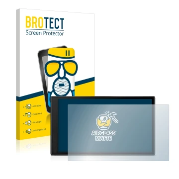 Parte frontale di una confezione del prodotto con il logo del marchio BROTECT. Accanto è raffigurato il dispositivo Garmin Dri