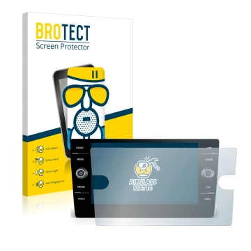 Parte frontale di una confezione del prodotto con il logo del marchio BROTECT. Accanto è raffigurato il dispositivo Volkswagen