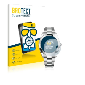 Parte frontale di una confezione del prodotto con il logo del marchio BROTECT. Accanto è raffigurato il dispositivo Rolex Date