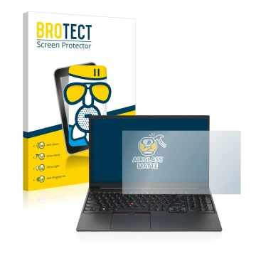 Parte frontale di una confezione del prodotto con il logo del marchio BROTECT. Accanto è raffigurato il dispositivo Lenovo Thi