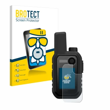 Parte frontale di una confezione del prodotto con il logo del marchio BROTECT. Accanto è raffigurato il dispositivo Garmin Alp