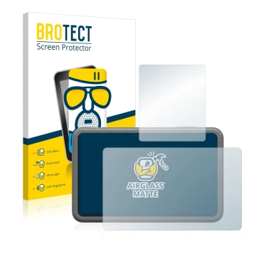 Parte frontale di una confezione del prodotto con il logo del marchio BROTECT. Accanto è raffigurato il dispositivo DJI Osmo A