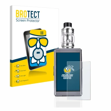 Parte frontale di una confezione del prodotto con il logo del marchio BROTECT. Accanto è raffigurato il dispositivo GeekVape T