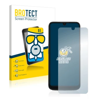 Parte frontale di una confezione del prodotto con il logo del marchio BROTECT. Accanto è raffigurato il dispositivo Doro 8100 