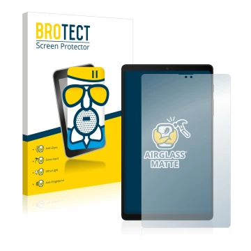 Parte frontale di una confezione del prodotto con il logo del marchio BROTECT. Accanto è raffigurato il dispositivo Samsung Ga