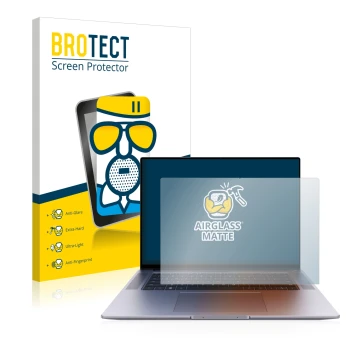 Parte frontale di una confezione del prodotto con il logo del marchio BROTECT. Accanto è raffigurato il dispositivo Huawei Mat