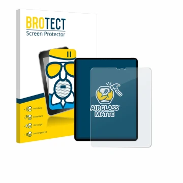 Parte frontale di una confezione del prodotto con il logo del marchio BROTECT. Accanto è raffigurato il dispositivo Apple iPad