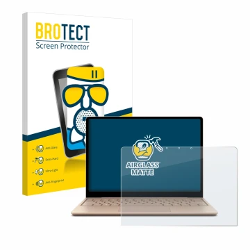 Parte frontale di una confezione del prodotto con il logo del marchio BROTECT. Accanto è raffigurato il dispositivo Microsoft 